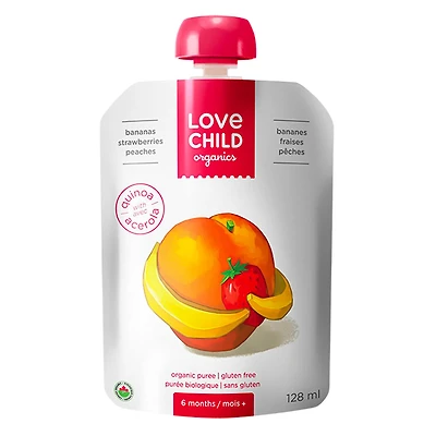 Organic Puree - Superblends - Bananas, Strawberries and Peaches (From 6 months )