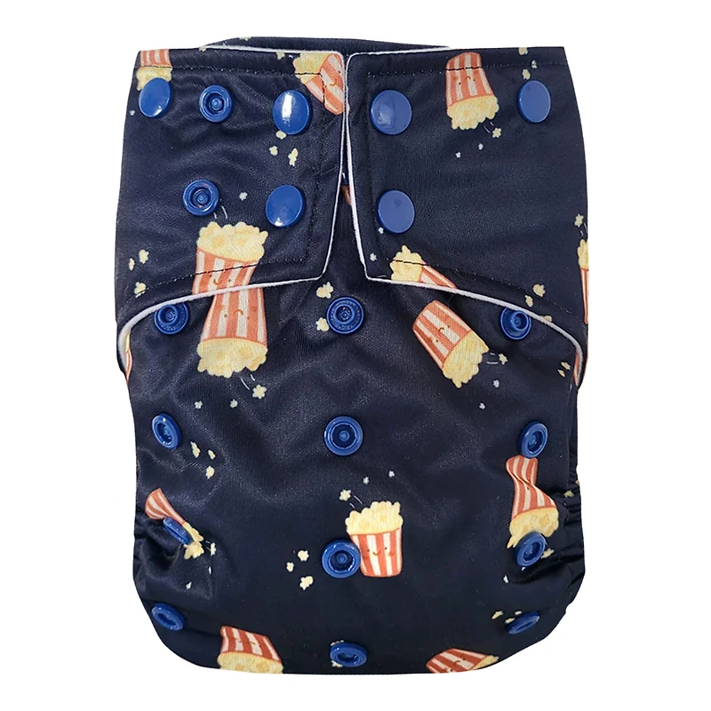 Large Elastic Cloth Diaper 8-35lb- Popcorn