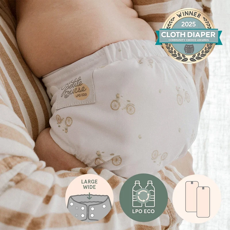Large Elastic  Cloth Diaper 10-35lb - Bicycle