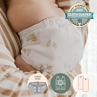 Large Elastic  Cloth Diaper 10-35lb - Bicycle
