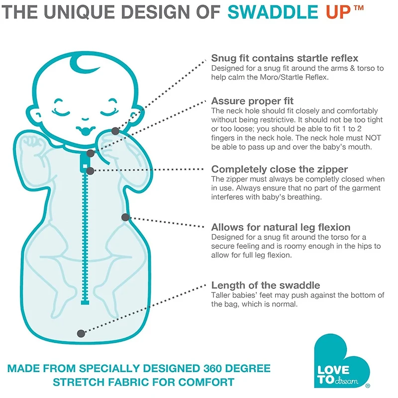 Swaddle Up SILKY-LUX™ Bambou Nouveau-né 5-8.5lb - Crème