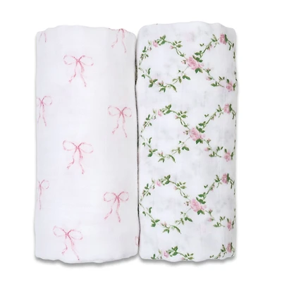 Cotton Muslin Swaddle (2) - Bows