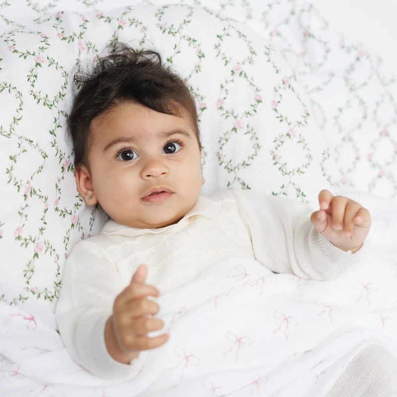Cotton Muslin Swaddle (2) - Bows