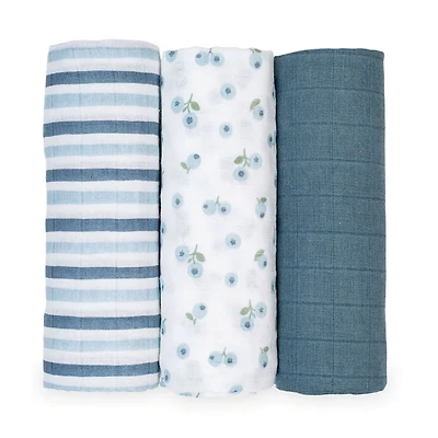 3pk Blueberries-cotton Muslin