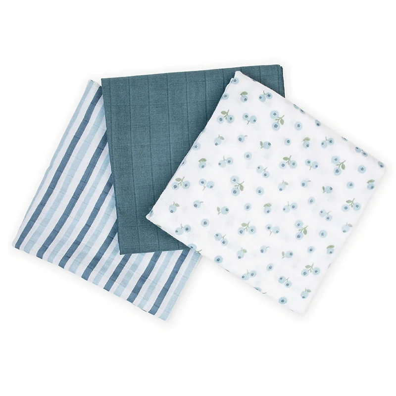 3pk Blueberries-cotton Muslin