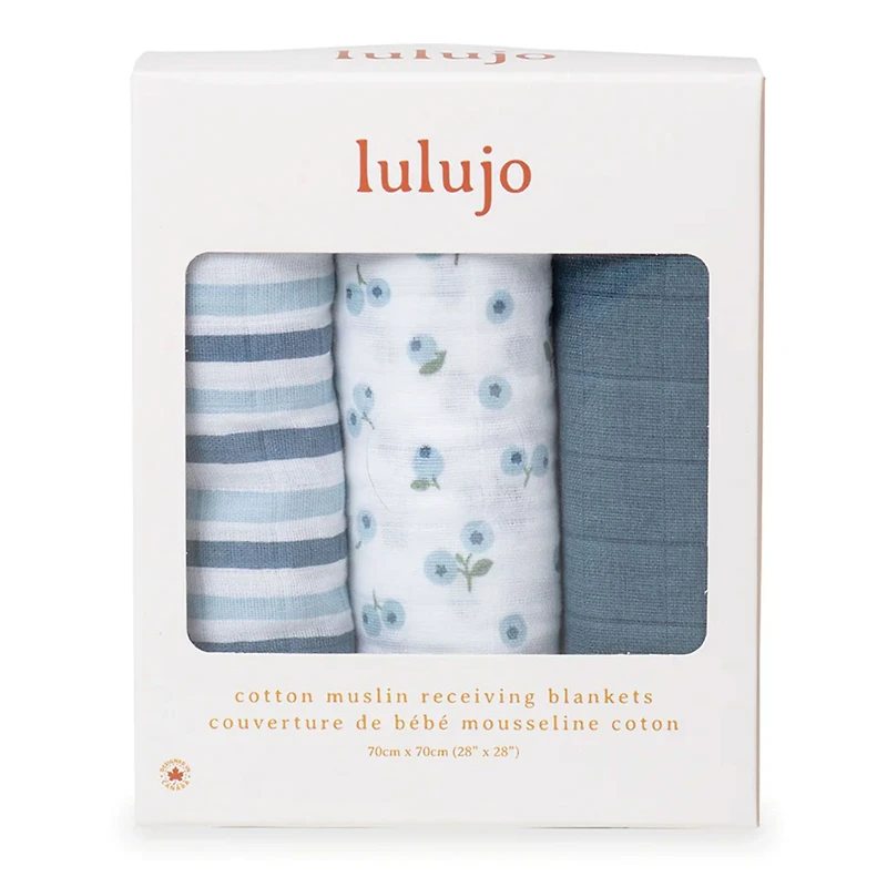 3pk Blueberries-cotton Muslin