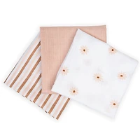 3pk Daisies-cotton Muslin Swad