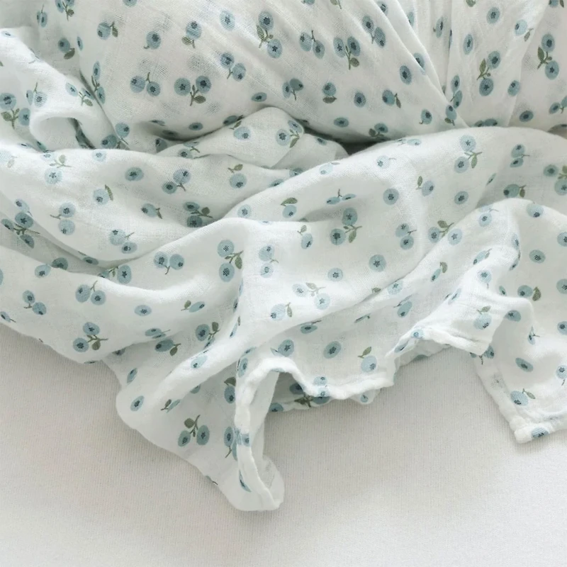 Cotton Muslin Swaddle - Blueberries