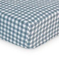 Fitted Crib Sheet - Navy Gingham