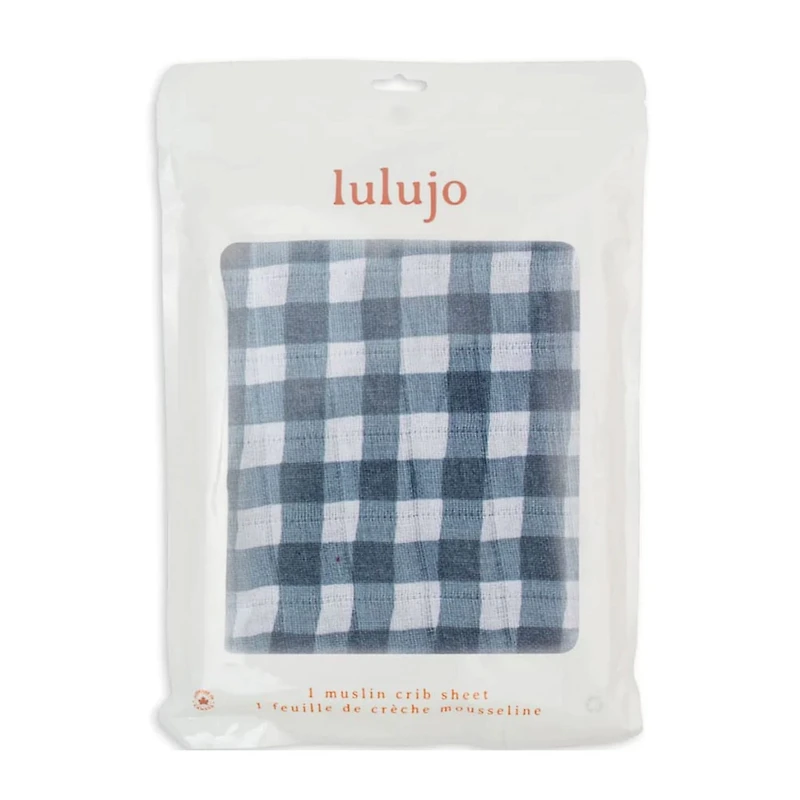 Fitted Crib Sheet - Navy Gingham