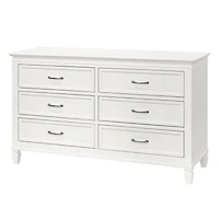 Commode 6 Tiroirs Darlington - Blanc Chaud
