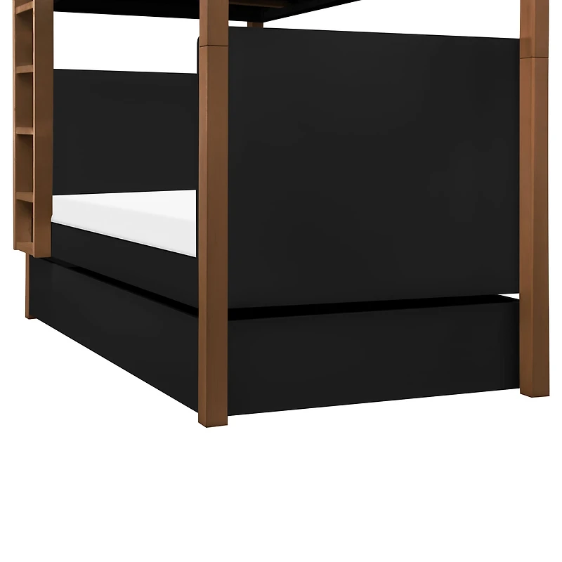 Universal Twin Storage Trundle Bed - Black
