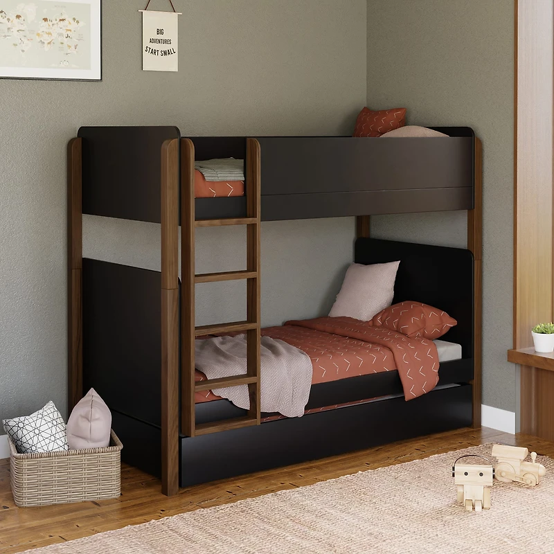 Universal Twin Storage Trundle Bed - Black