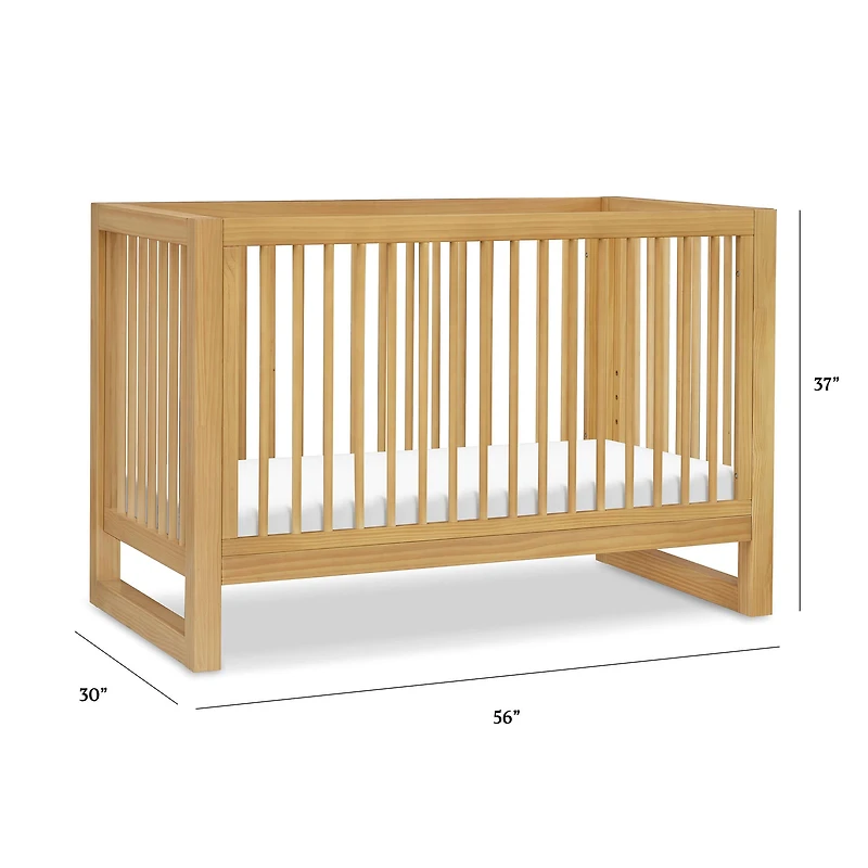 Nantucket 3-in-1 Convertible Crib with Toddler Bed Conversion Kit - Honey
