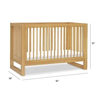 Nantucket 3-in-1 Convertible Crib with Toddler Bed Conversion Kit - Honey