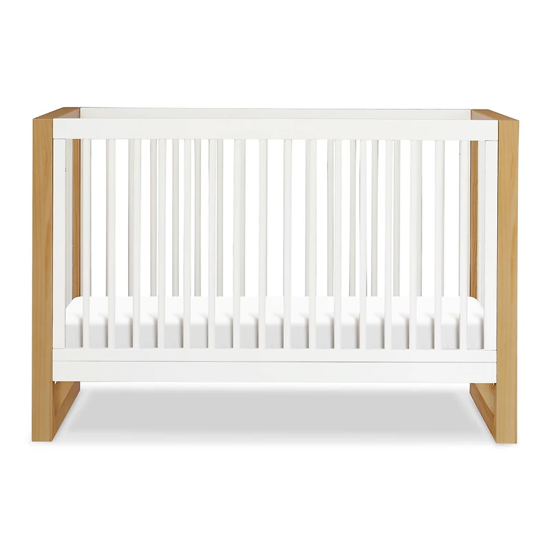 Nantucket 3-in-1 Convertible Crib with Toddler Bed Conversion Kit - Warm White / Honey