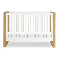 Nantucket 3-in-1 Convertible Crib with Toddler Bed Conversion Kit - Warm White / Honey