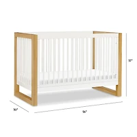 Nantucket 3-in-1 Convertible Crib with Toddler Bed Conversion Kit - Warm White / Honey