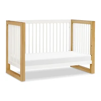 Nantucket 3-in-1 Convertible Crib with Toddler Bed Conversion Kit - Warm White / Honey