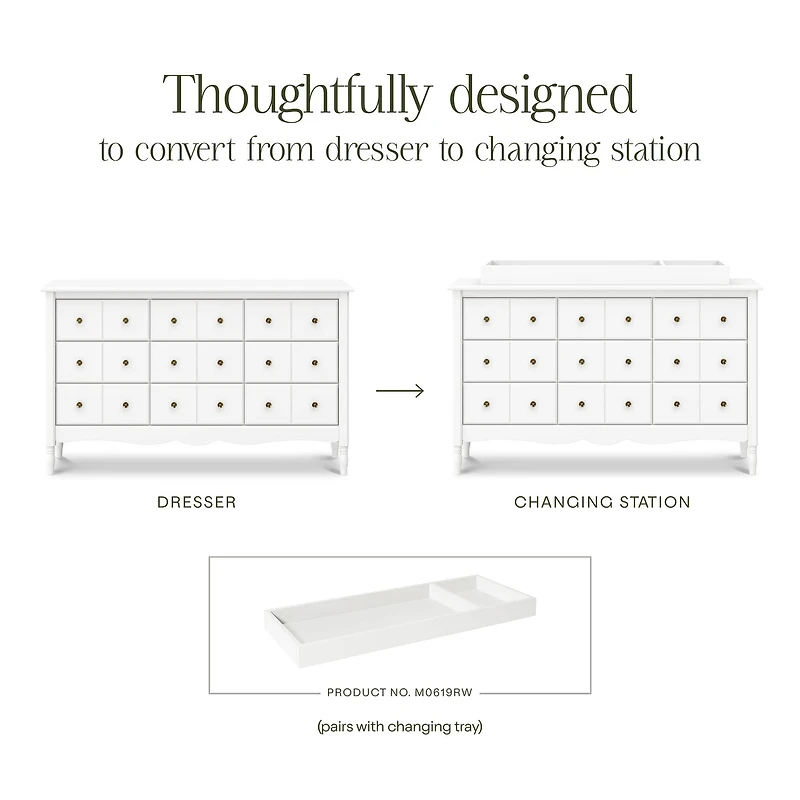 Liberty 9 Drawers Dresser -  Warm White  