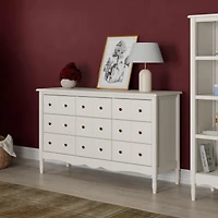 Liberty 9 Drawers Dresser -  Warm White  