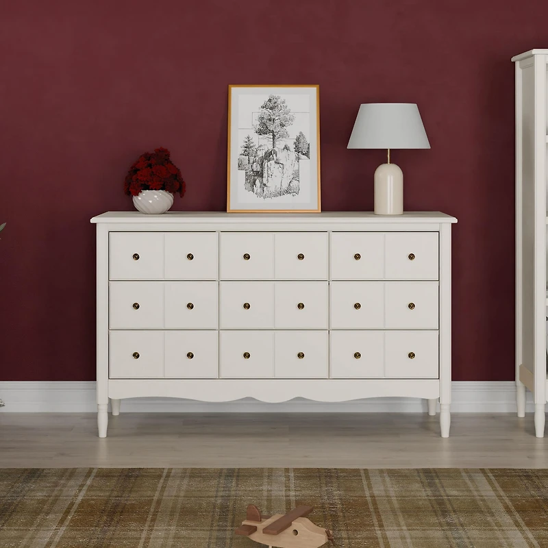 Liberty 9 Drawers Dresser -  Warm White  