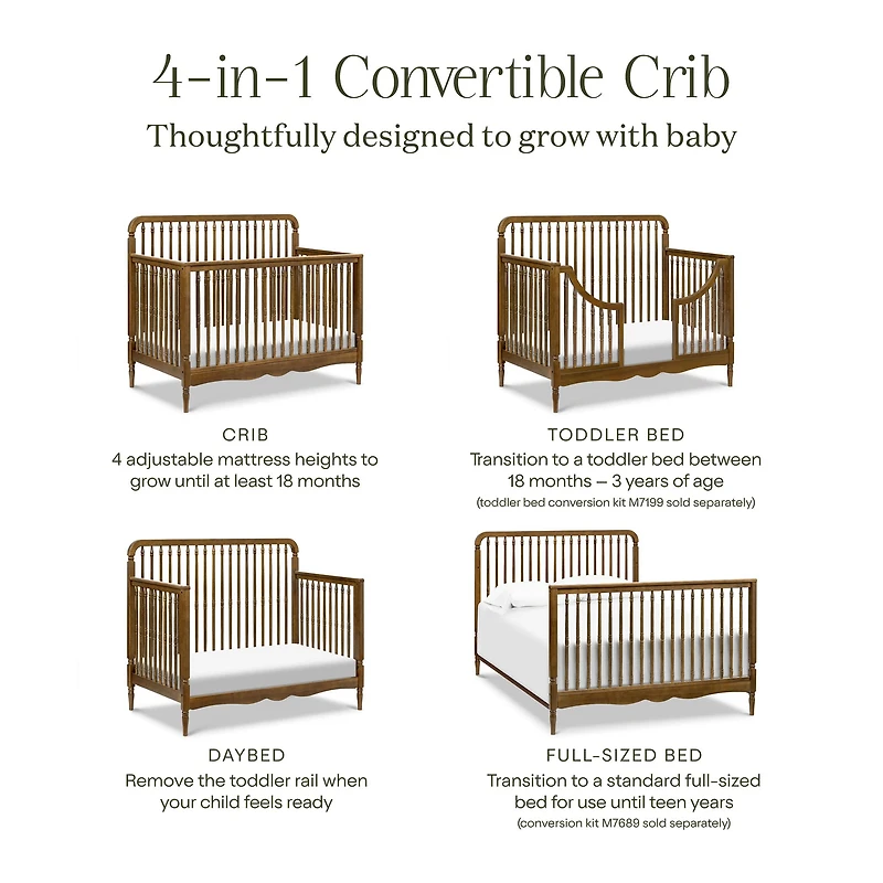 Couchette 4-en-1 - Noyer Liberty