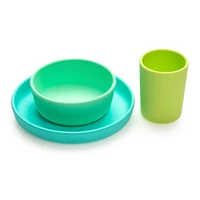 Ensemble de Vaisselle en Silicone 3 Pièces - Bleu