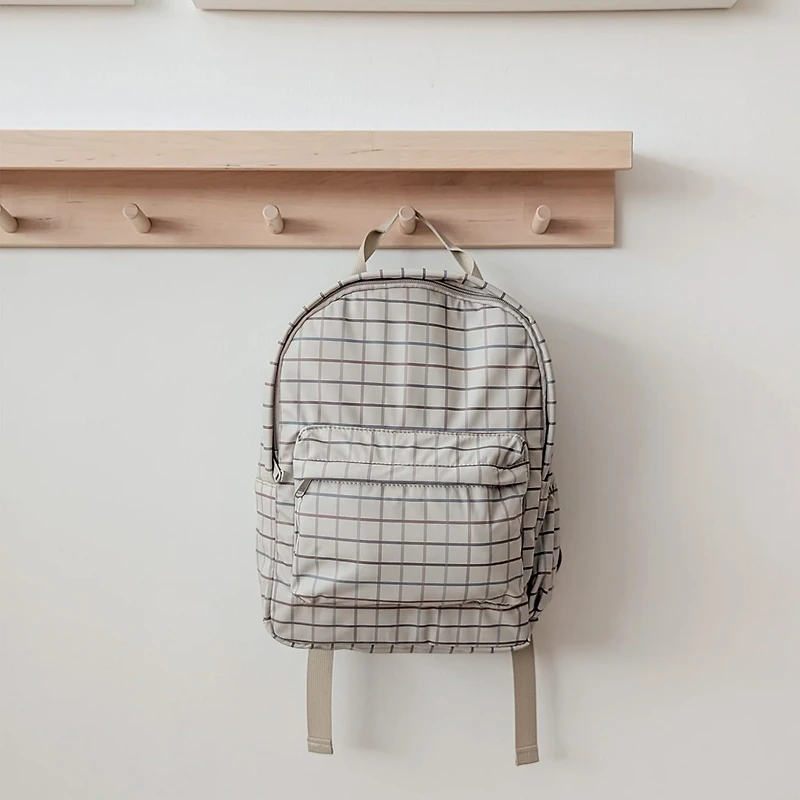 Sac à Dos Mini Carreaux Taupe