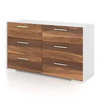 Commode 6 Tiroirs - Blanc Noyer