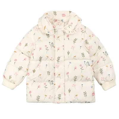 Manteau Matelassé Fleurs 2-10ans