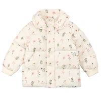 Manteau Matelassé Fleurs 2-10ans
