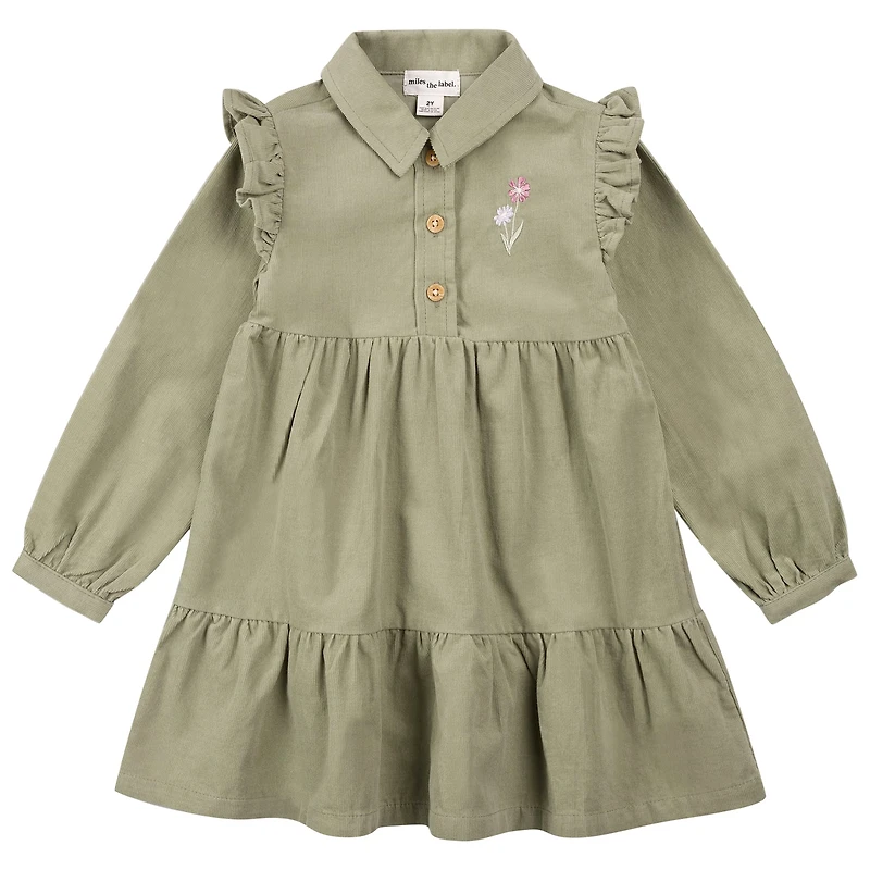 Robe Côtelée Fleurs 2-10ans
