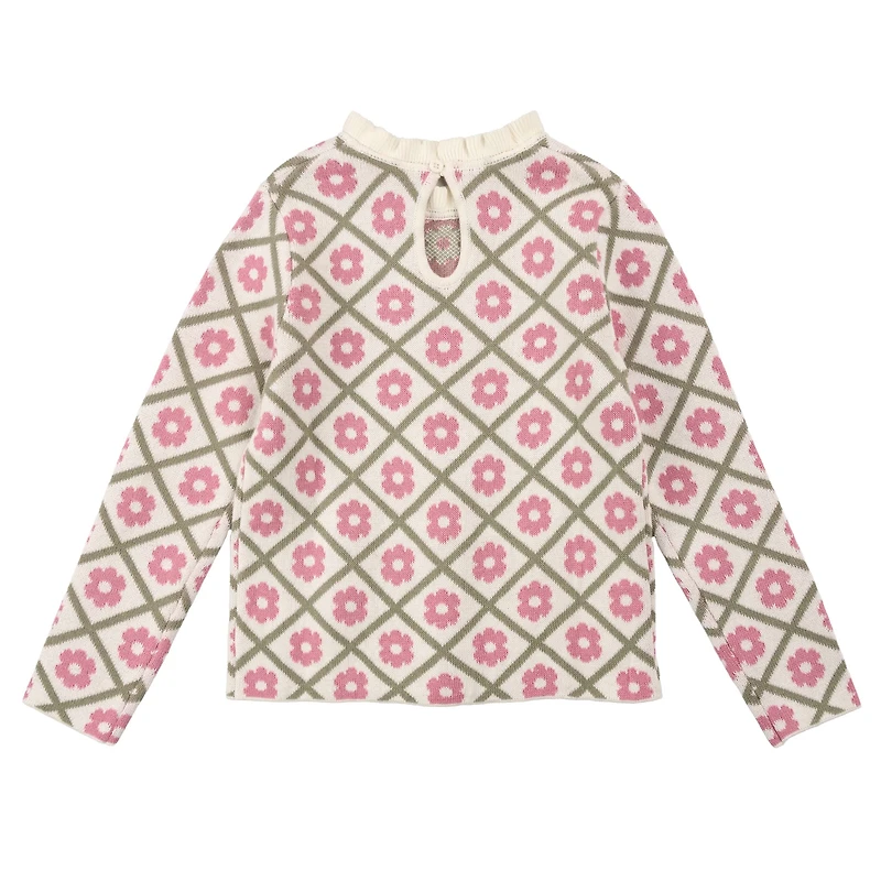 Flowers Mock Neck Sweater 2-10