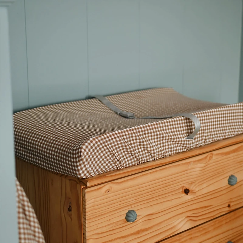 Housse Matelas à Langer- Vichy Brun