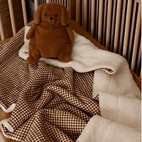 Couverture Sherpa Mousseline - Vichy Brun