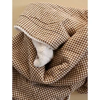 Couverture Sherpa Mousseline - Vichy Brun