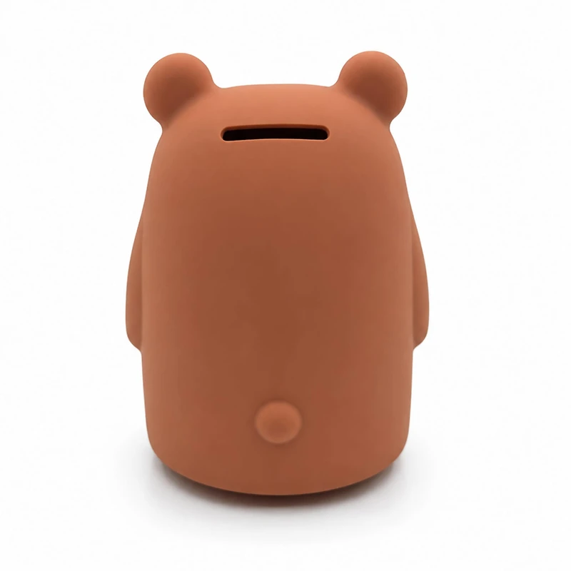 Silicone Piggy Bank – Bear – Warm Cocoa