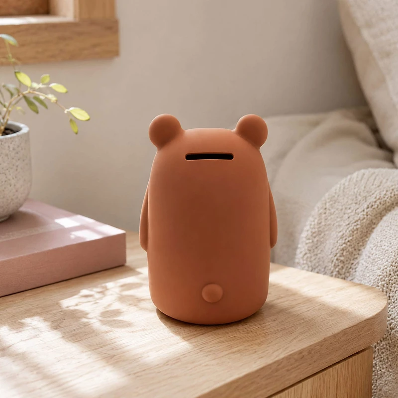 Tirelire en silicone – Ours – Cacao chaud