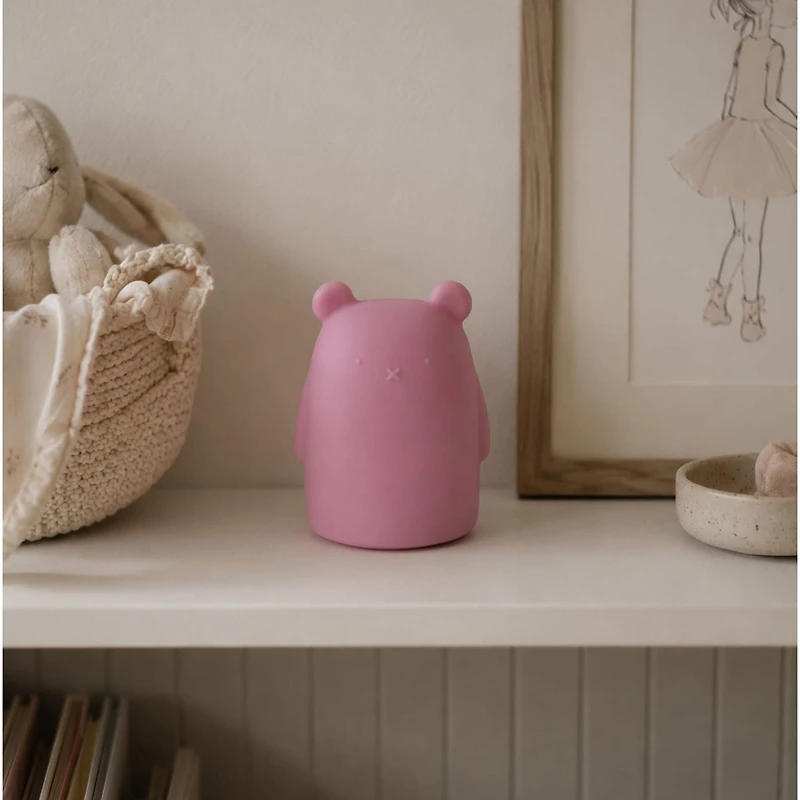Tirelire en silicone – Ours – Lait à la fraise