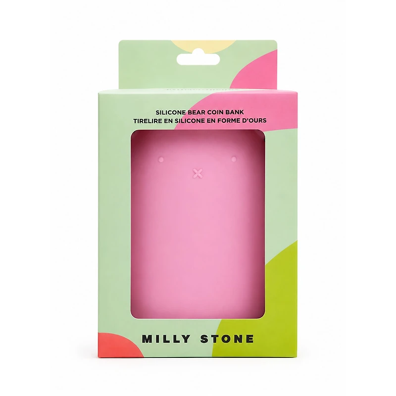 Silicone Piggy Bank – Bear – Strawberry Milk