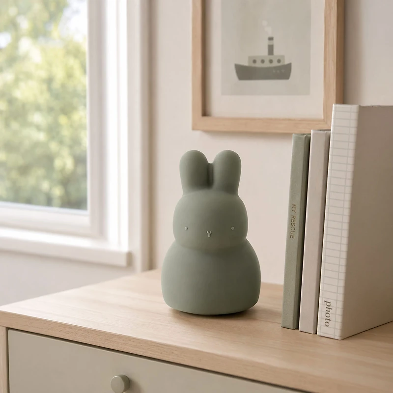 Tirelire en silicone – Lapin – Vert sauge