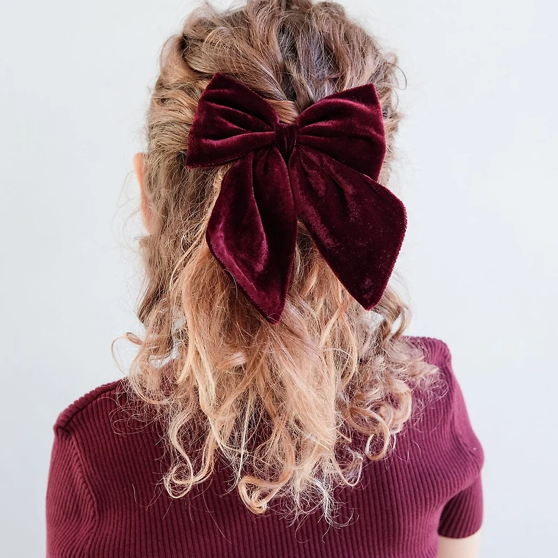 Tartan Agnes Bow Clips Red (2)