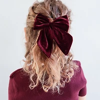 Tartan Agnes Bow Clips Red (2)