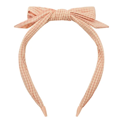 Peach Gingham Edie Bow