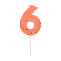 Bougie Numéro 6 Couleur Corail