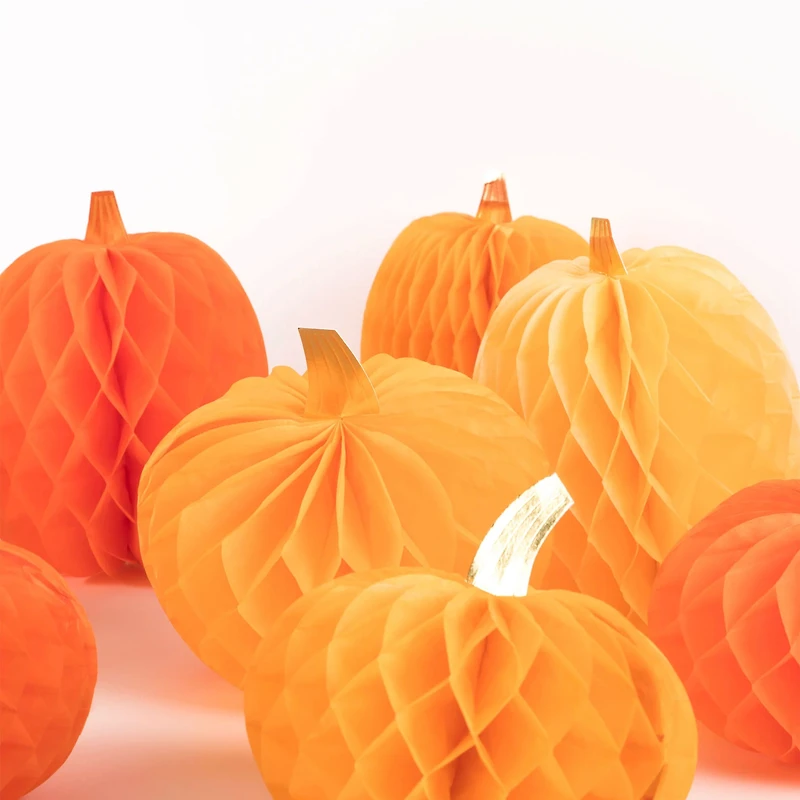 Citrouilles en papier alvéolé (x 10)