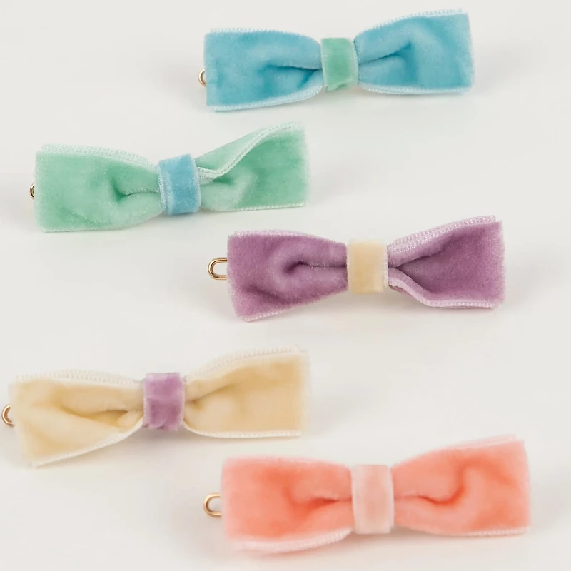 Mini Pinces à Noeuds en Velours Pastel