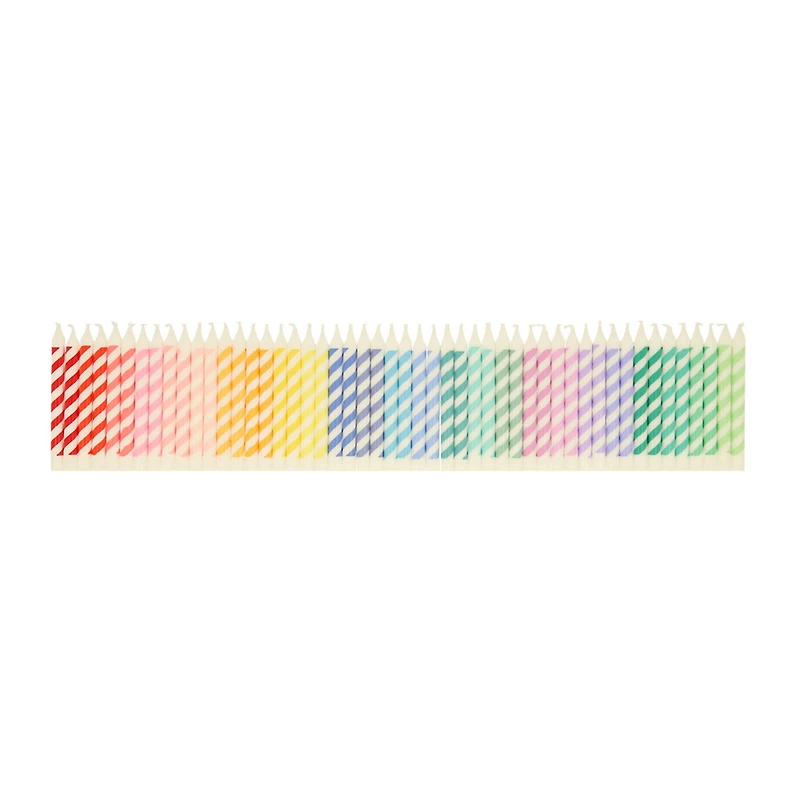 Rainbow Striped Mini Candles (50)
