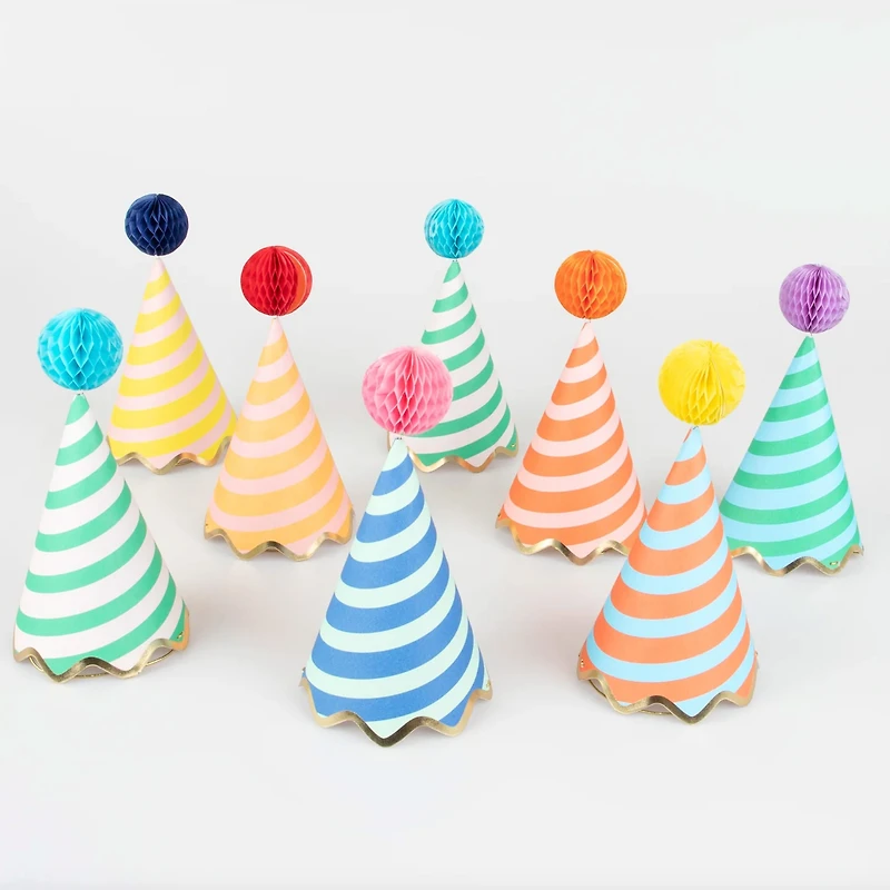 Stripe Party Hats (8)
